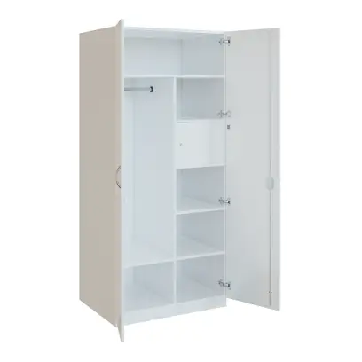 Q 26-80 skříň šatní, 2-dvéřová, 800x600x1800mm, bílá